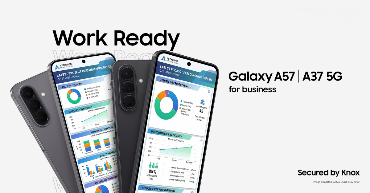 Samsung Galaxy A57 and A37 5G for business, secured by Knox
