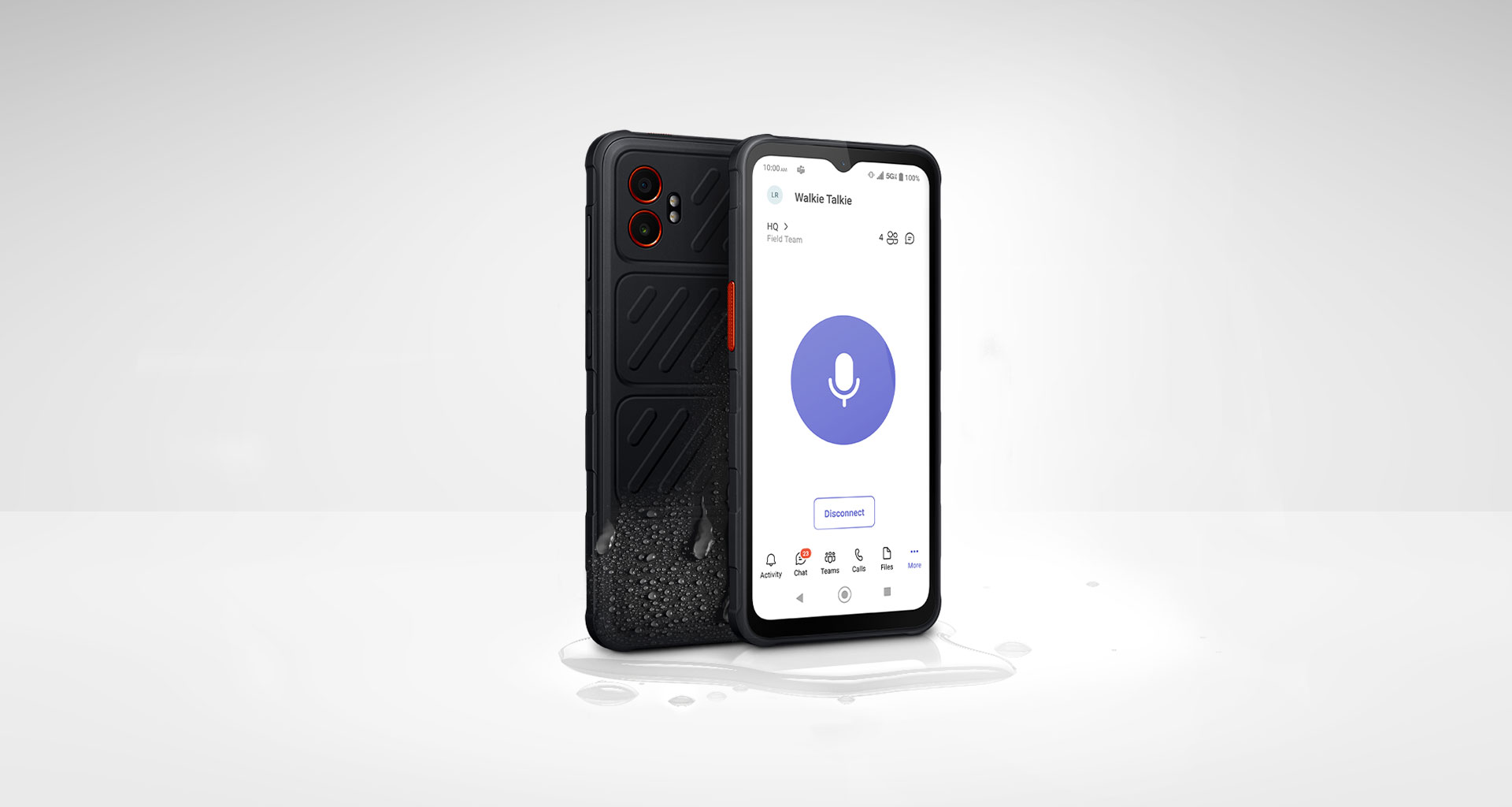Samsung Galaxy XCover7 Pro showing a walkie-talkie application